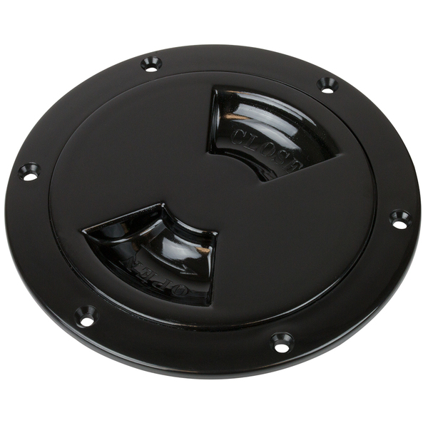 Sea-Dog Quarter-Turn Smooth Deck Plate w/Internal Collar - Black - 4" 336345-1